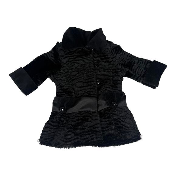 American Girl Rebecca Winter Coat & Muff Black Faux Fur Holiday Jacket Set Box - Picture 4 of 9